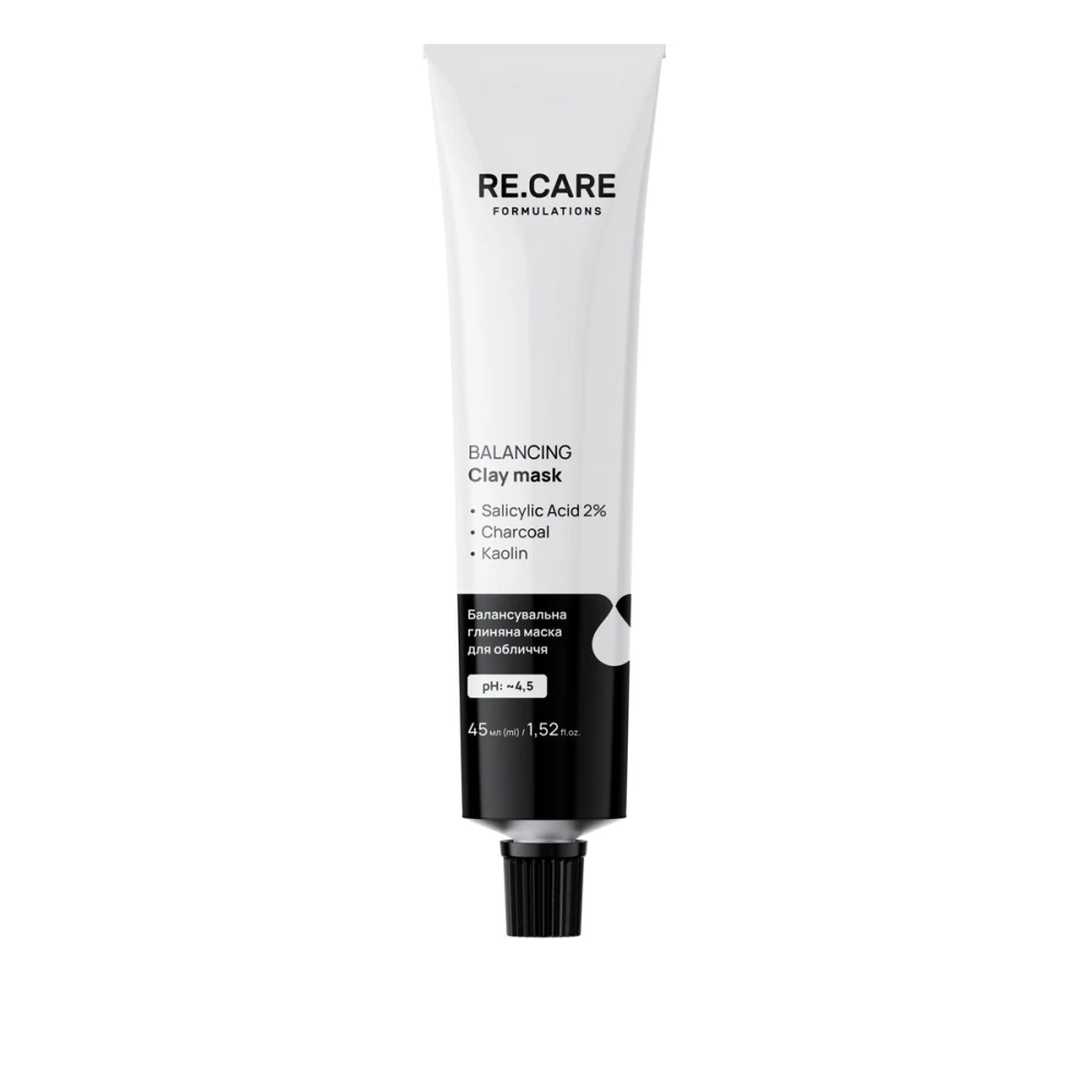Маска балансирующая глиняная для лица Balancing Clay mask RECARE 45 мл