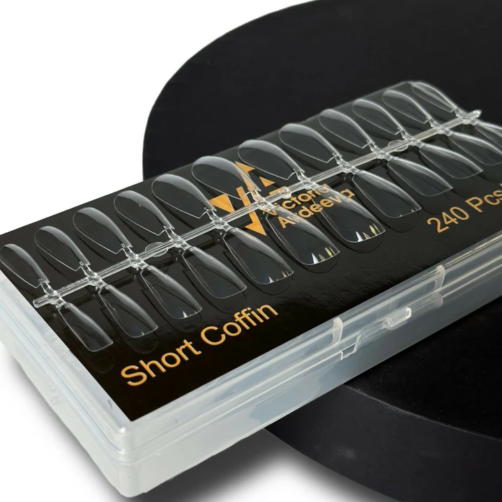 Типсы гелевые 240 шт (Короткая Балерина (Short Coffin))