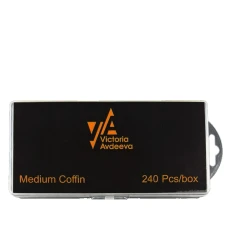 Типсы гелевые 240 шт (Средняя Балерина (Medium Coffin))