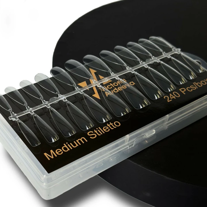 Типсы гелевые 240 шт (Стилет (Medium Stiletto))