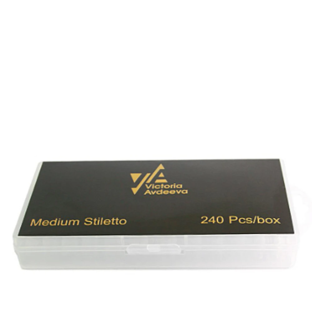 Типсы гелевые 240 шт (Стилет (Medium Stiletto))