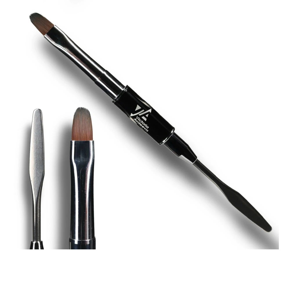 Кисть для полигеля со шпателем Victoria Avdeeva