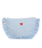 Косметичка плоская с рюшами (Голубая)