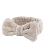 Повязка на голову плюш гладкая (Бежевая)