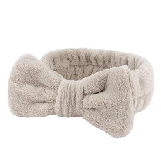 Пов'язка на голову плюш гладка (Бежева)