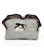 Косметичка замша з рюшами (Сіра чорний кант)