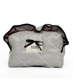 Косметика замша с рюшами (Серая черный кант)