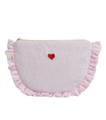 Косметичка плоская с рюшами (Розовая).