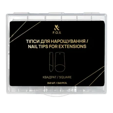 Типы для наращивания ногтей FOX (Nail Tips for extensions Квадрат 240 шт NTE-Sq)