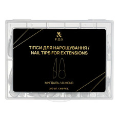Типсы для наращивания ногтей FOX (Nail Tips for extensions Миндаль 240 шт NTE-AI)