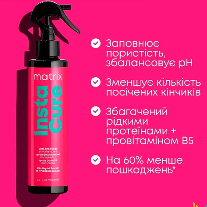 Спрей-догляд для пошкодженого та пористого волосся Matrix ( Instacure 200 мл E4116100)
