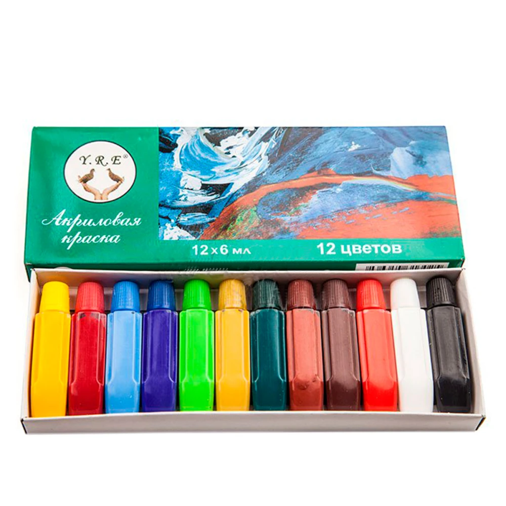 Набор краска акриловая YRE 12*6 мл