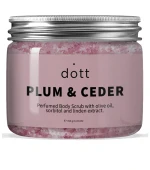 Скраб парфюмированный для тела DOTT (с маслом оливки, сорбитолом и экстрактом липы PLUM & CEDAR 350 мл)