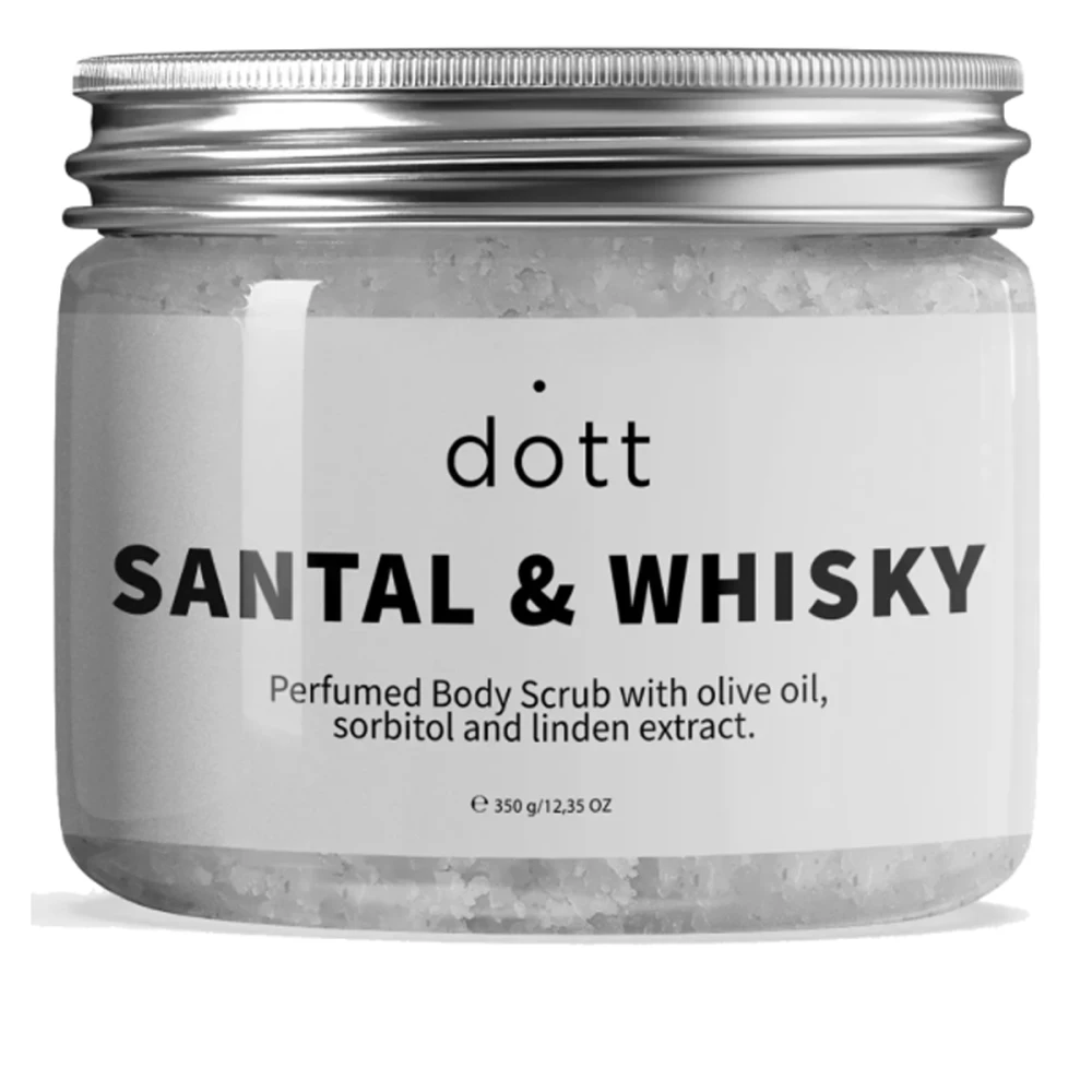 Скраб парфумований для тіла DOTT (з олією оливки, сорбітолом та екстрактом липи SANTAL & WHISKY 350 мл )