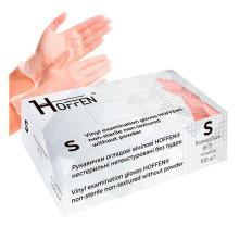 Рукавички вініл неопудр/нестер/нетекстуровані Hoffen Прозорі 100 од. (S )