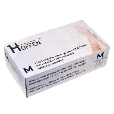 Перчатки винил неопудр/нестер/нетекстурированные Hoffen Прозрачные 100 ед. (M )