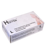 Рукавички вініл неопудр/нестер/нетекстуровані Hoffen Прозорі 100 од. (L )