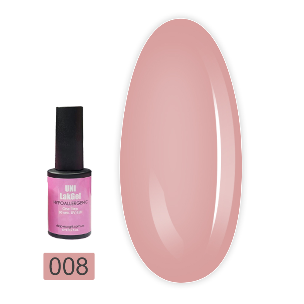 Гель-лак гіпоалергенний Uni LakGel Hypoallergenic UV/LED 6 мл (008)