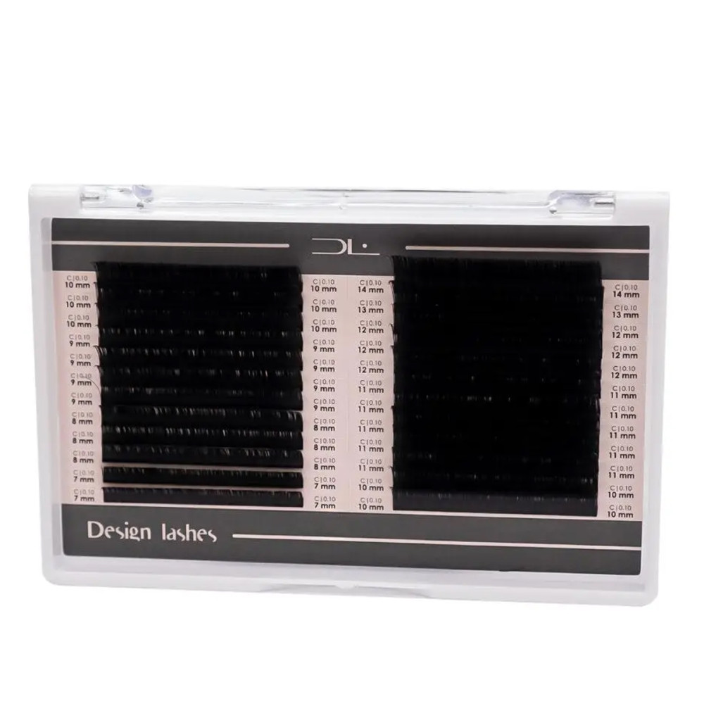 Ресницы для наращивания Design Lashes (C/СС 0.10 Микс (24 линии) Черный)