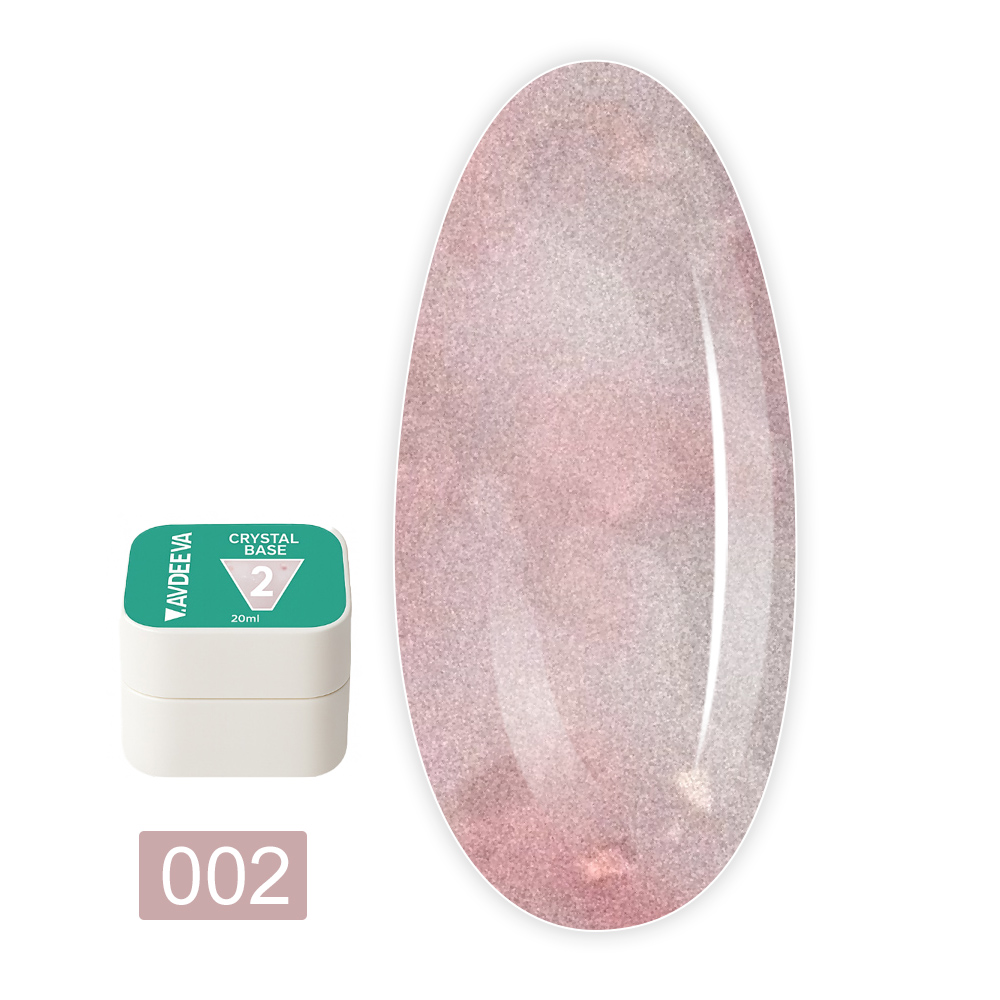 База для гель-лака камуфлирующая Victoria Avdeeva (Crystal base 02 Белая с розовой поталью 20 мл)