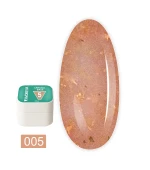 База для гель-лака камуфлирующая Victoria Avdeeva (Crystal base 05 Молочно-персиковая с золотой поталью 20 мл)