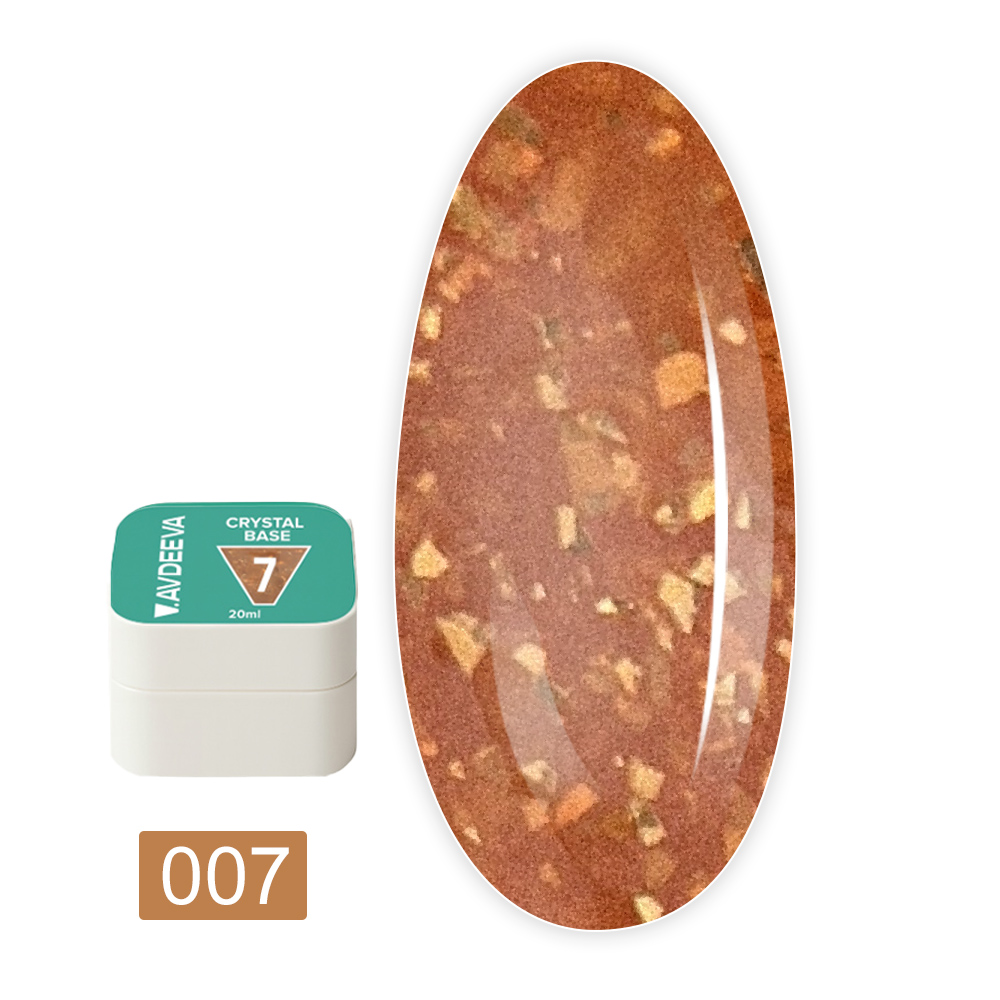 База для гель-лака камуфлирующая Victoria Avdeeva (Crystal base 07 Карамельная с золотой поталью 20 мл)