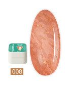 База для гель-лаку камуфлююча Victoria Avdeeva (Crystal base 08 Персикова з золотою поталлю 20 мл)