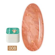 База для гель-лака камуфлирующая Victoria Avdeeva (Crystal base 08 Персиковая с золотой поталью 20 мл)