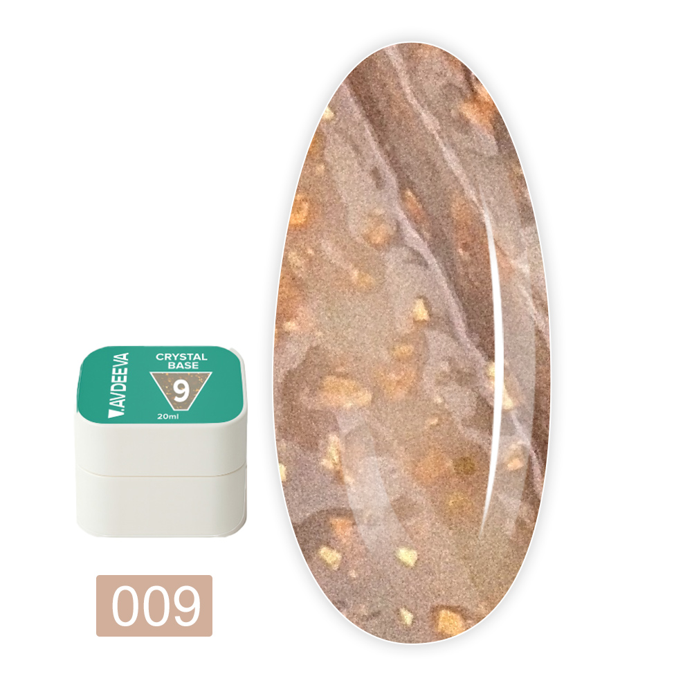 База для гель-лака камуфлирующая Victoria Avdeeva (Crystal base 09 Кофейня с золотой поталью 20 мл)