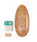 База для гель-лаку камуфлююча Victoria Avdeeva (Crystal base 10 Кавово-молочна з золотою поталлю 20 мл)