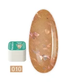 База для гель-лака камуфлирующая Victoria Avdeeva (Crystal base 10 Кофейно-молочная с золотой поталью 20 мл)