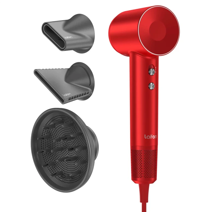 Фен для волосся Laifen Swift Special NЕW профессиональный с ионизацией + 3 насадки 1.8 м (Красный)